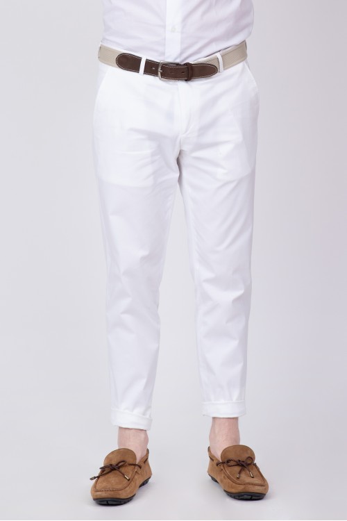 Chinos pants with lapel, men's