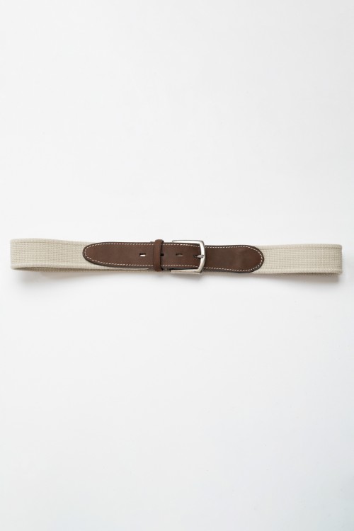 Belt with leather pouch, men's