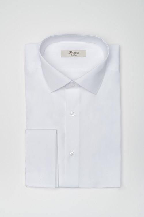 Slim fit shirt with double cuff, men's