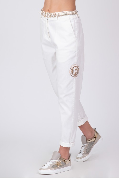 Παντελόνι sarouel με τύπωμα R από παγιέτες, γυναικείο