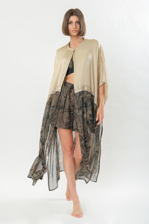 Long kaftan with sequins