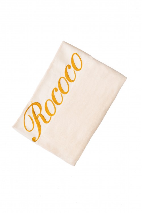 Velour beach towel with Rococo embroidery