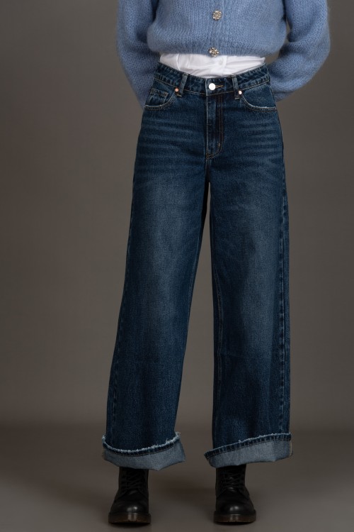 Παντελόνι jean wide leg, γυναικείο