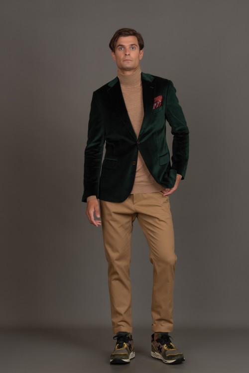 Chinos pants with lapels