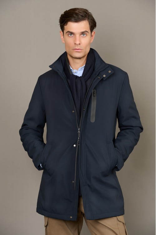 Jacket with mao collar and pockets, men's