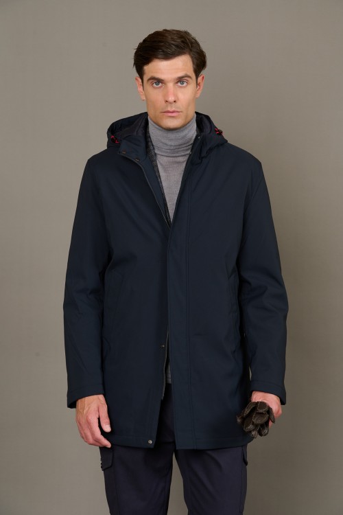 Windbreaker jacket with hood, men's