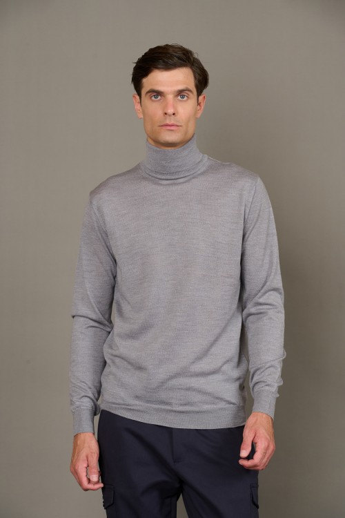 Knitted merinos turtleneck, men's