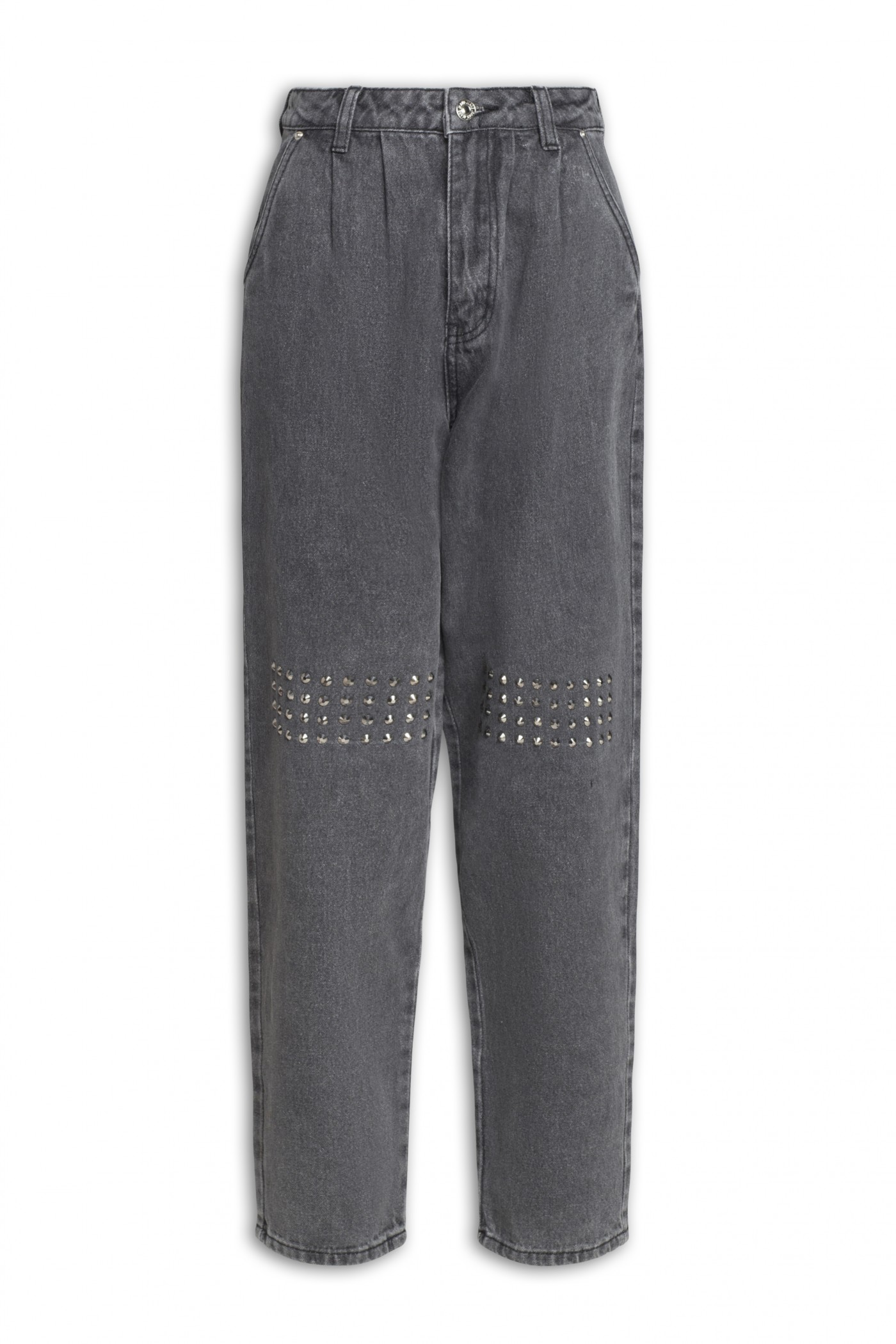 Wide-leg pants with studs, women's