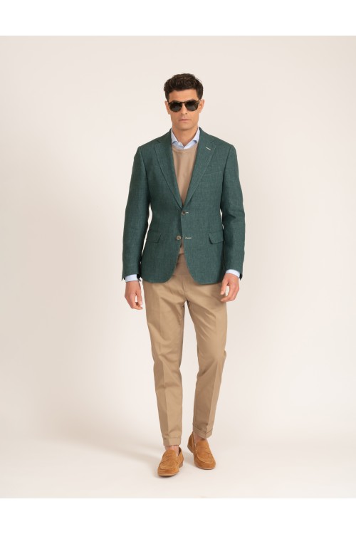 Unconstructed two-buttoned linen blazer, men's