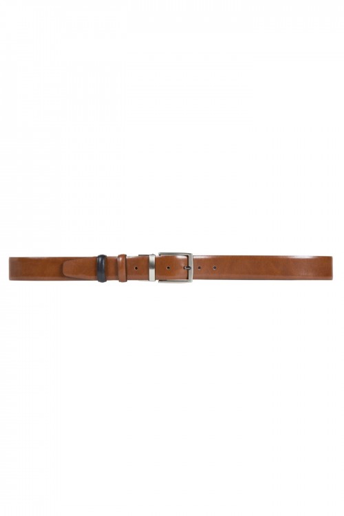 Doubleface leather belt, men's