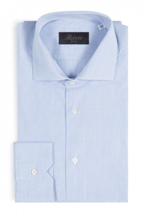 100% cotton petit carreau shirt, men's