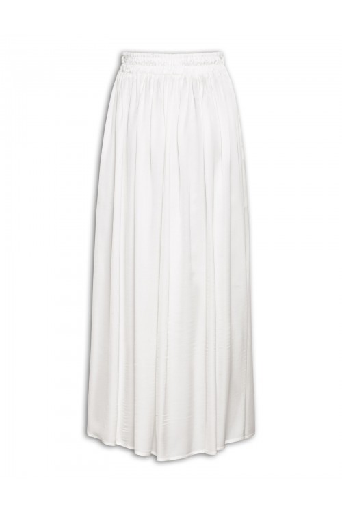 Long skirt with side openings and elastic waistband