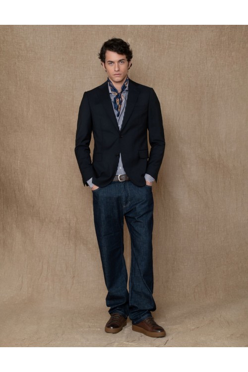 Straight-leg jeans 100% cotton, men's