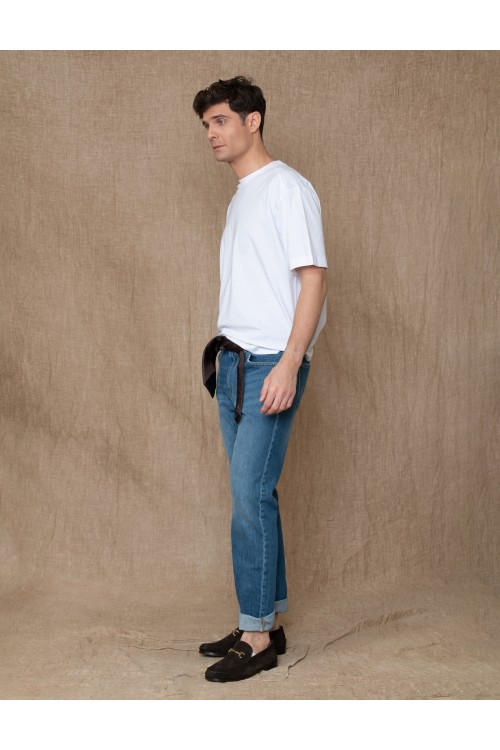Slim-fit cotton jeans, men's