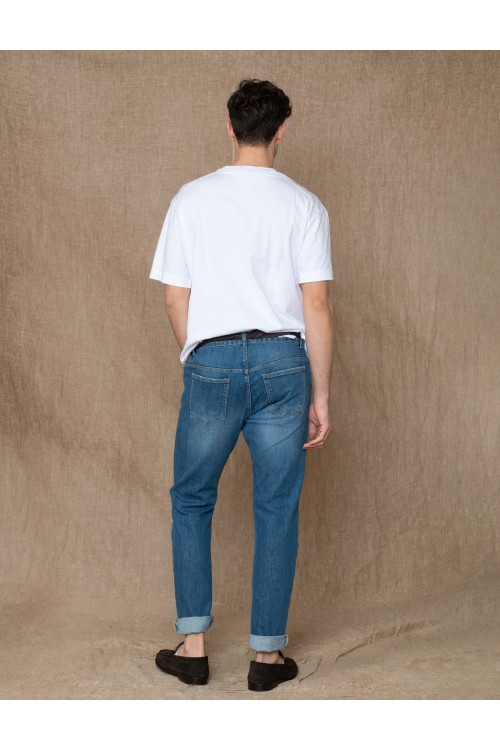 Slim-fit cotton jeans, men's