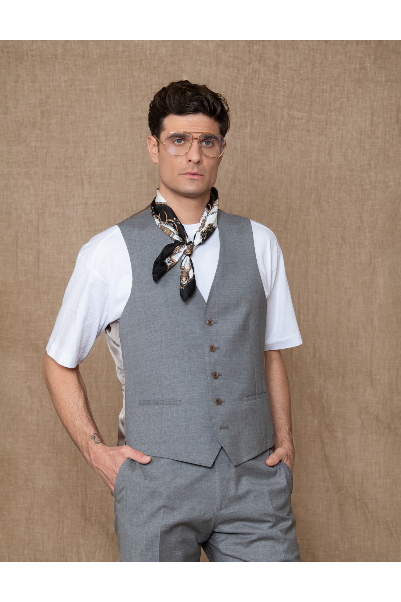 Vest made of 100% Virgin Wool Super 130's, men's