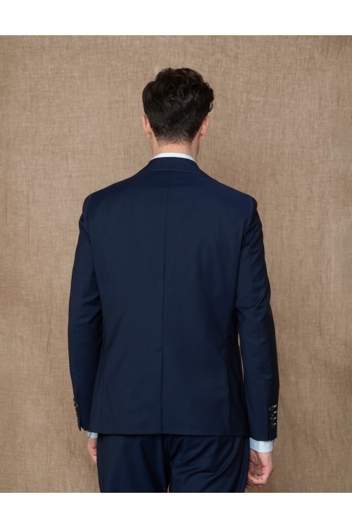 Κοστούμι 100% Virgin Wool, Super 130's αφοδράριστο με εξωτερικές τσέπες, ανδρικό