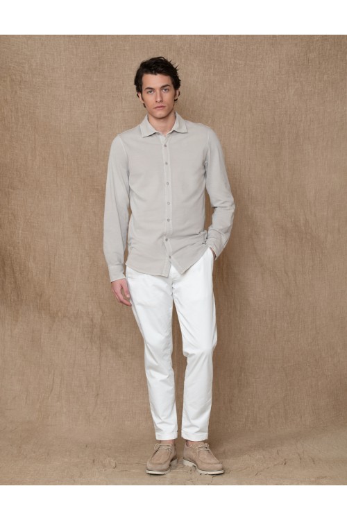 Cotton stretch shirt, men's