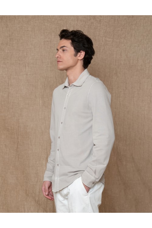 Cotton stretch shirt, men's