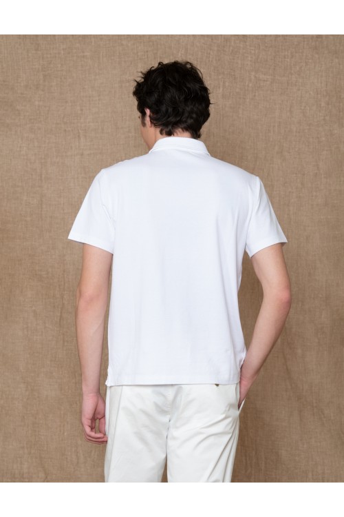 Cotton elastic microdesign polo, men's