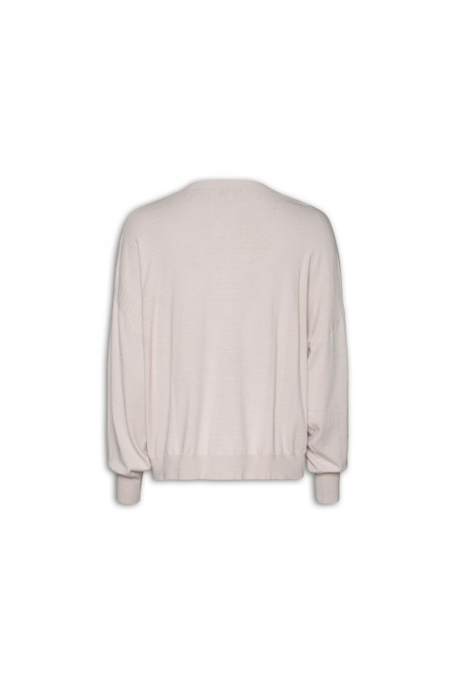 Knitted V-neck cardigan with sequins on the pocket, women's