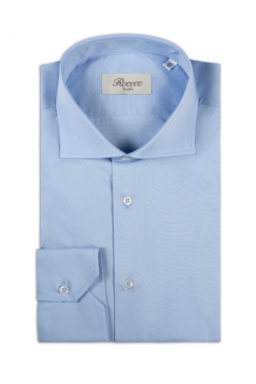 Solid color cotton shirt, men's