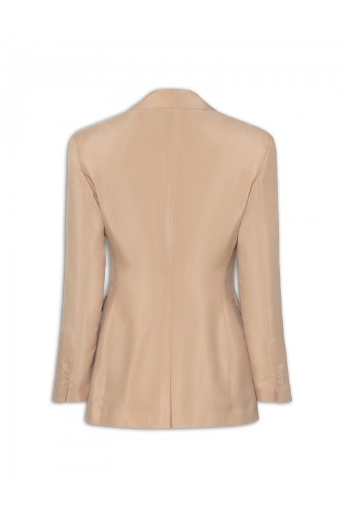 Double-breasted blazer with notched lapel and a chest zipper, women's